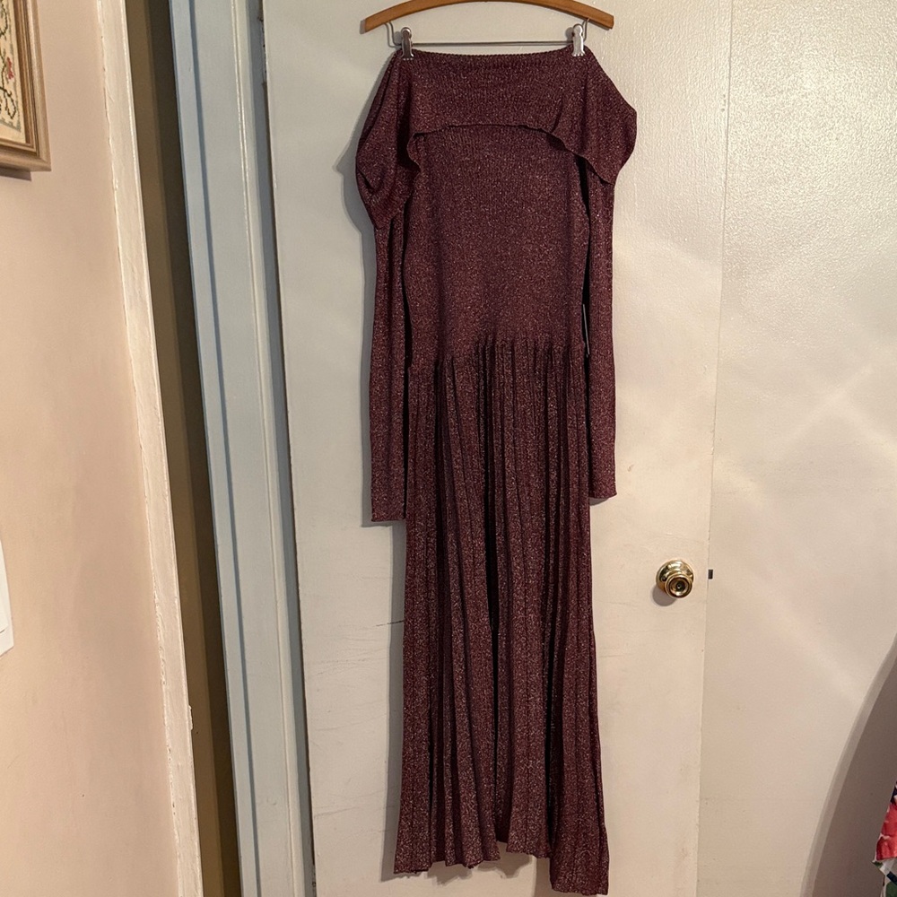 Eloquii Elegant Burgundy Off-Shoulder Dress